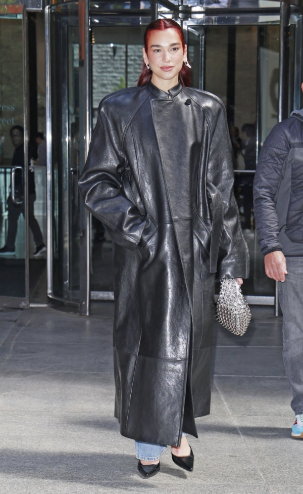 Dua Lipa’s NYC Street Style: Shining with Metallic Bags on April, 2024